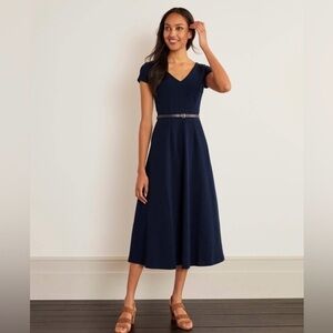 Navy Boden Midi Dress, size 6R